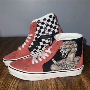 Vans Hi-Top Desert Snake Checkered Shoes (m8)